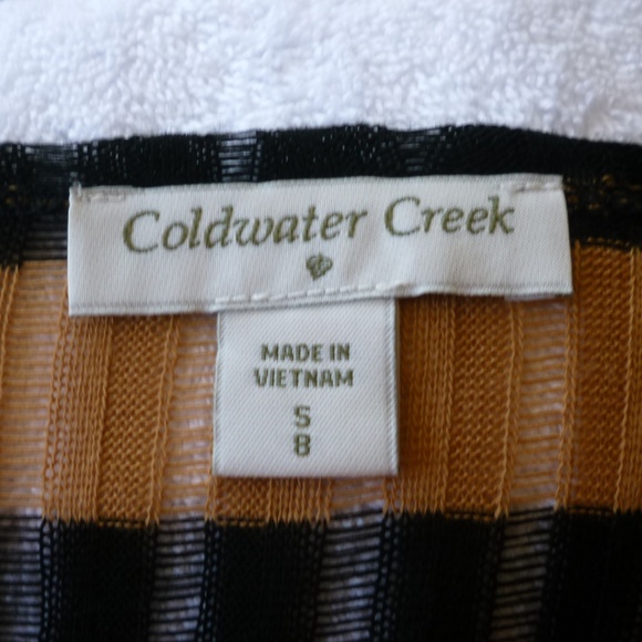 Coldwater Creek - Open-Tie Front Stripped Sweater - Picture 6 of 8